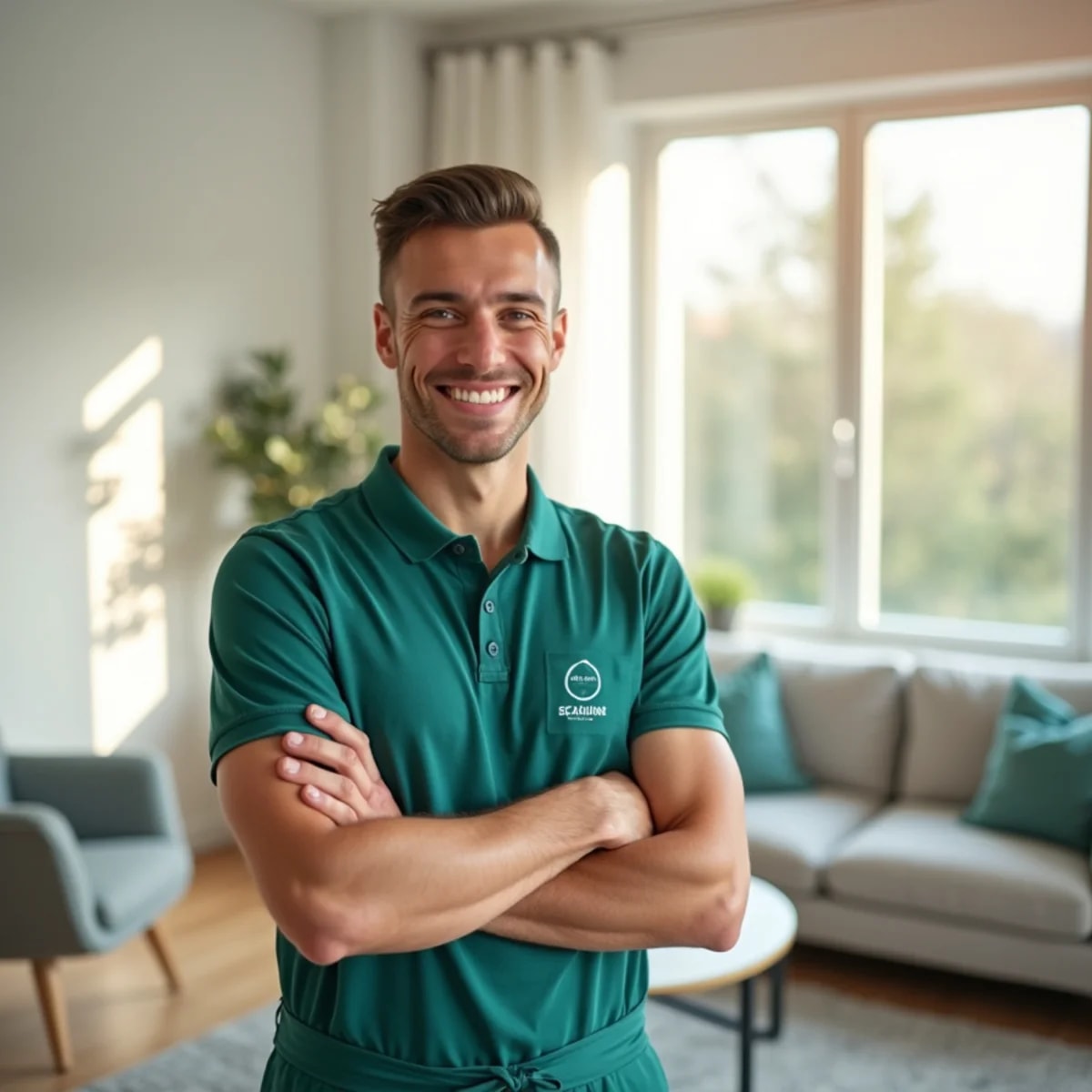 The owner of Wevessa Cleaners in a bright, clean Toledo home