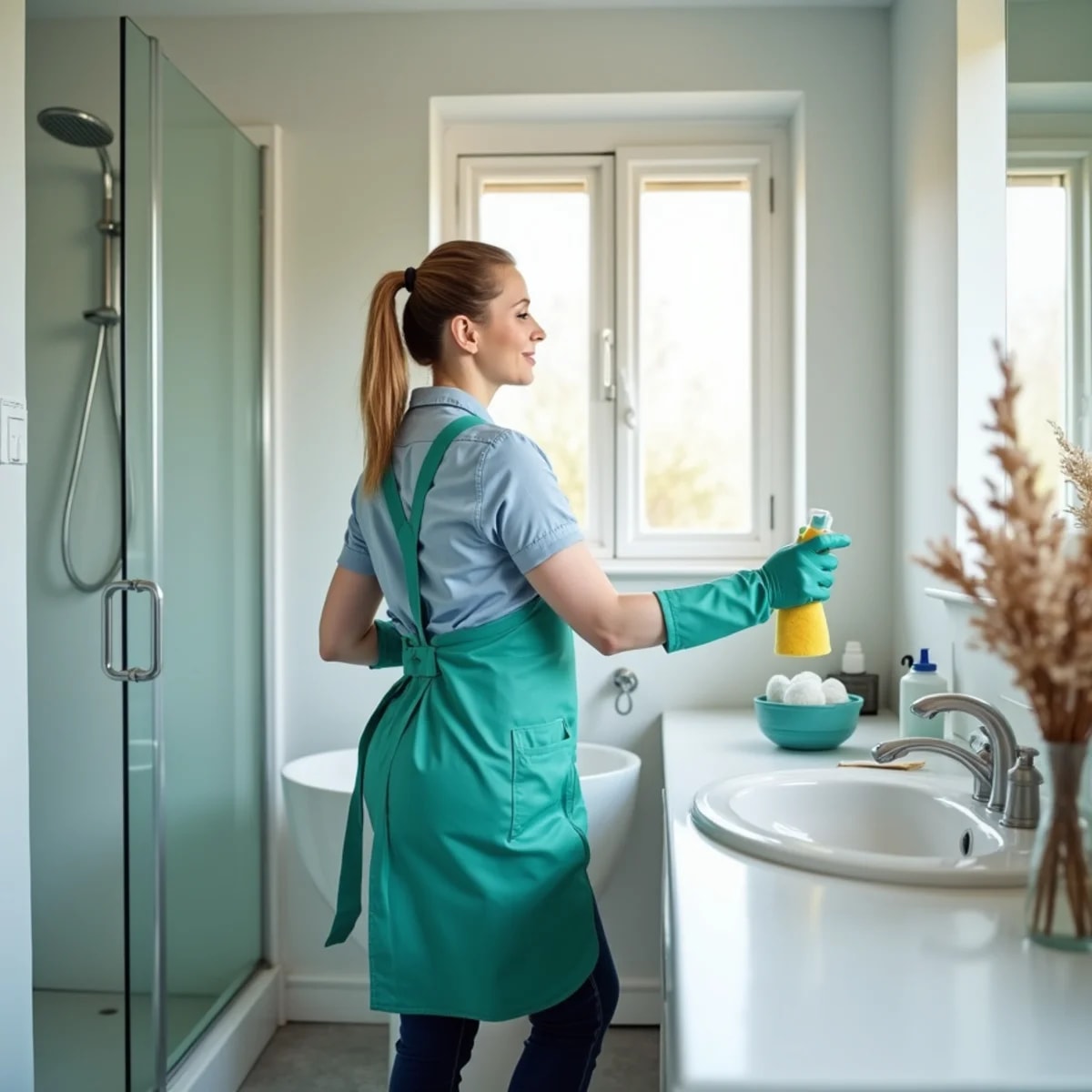 Bathroom scrub & shine — before Wevessa Cleaners