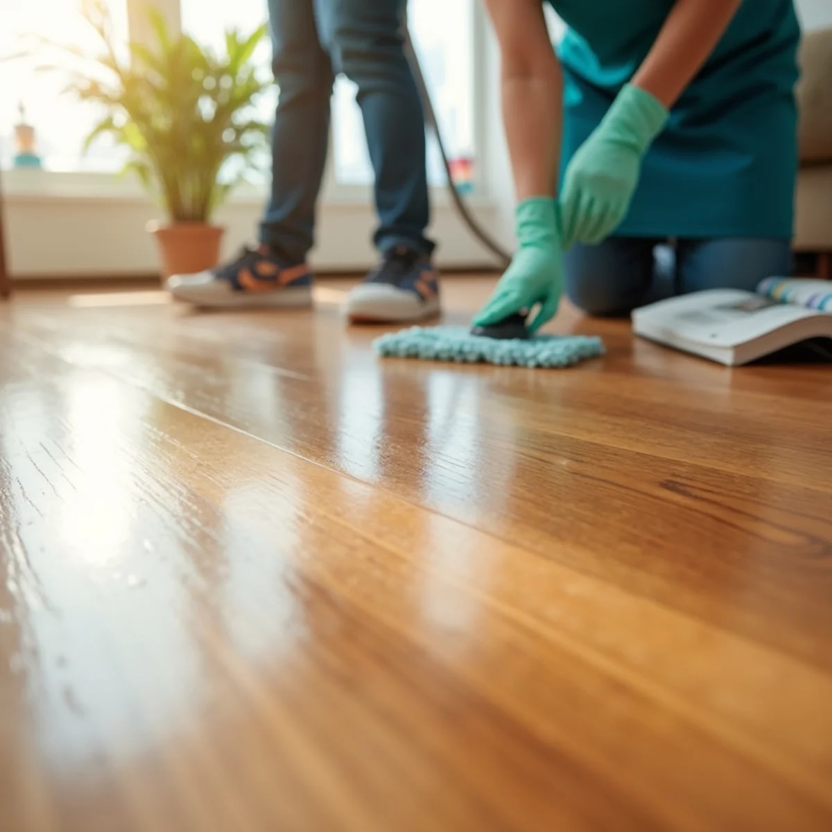 Hardwood floor shine — after Wevessa Cleaners