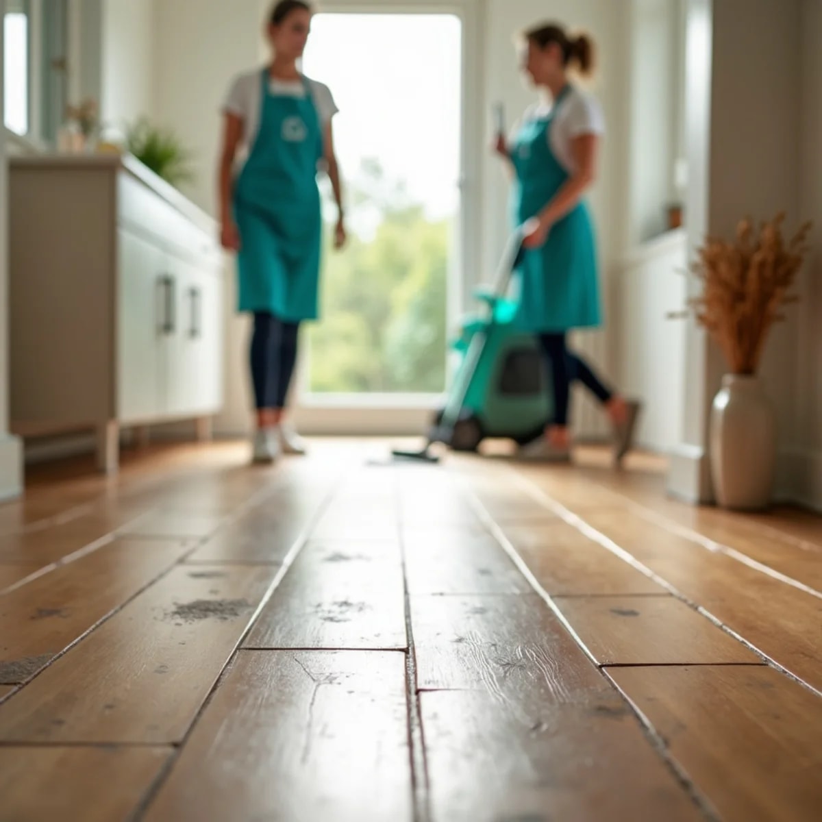Hardwood floor shine — before Wevessa Cleaners