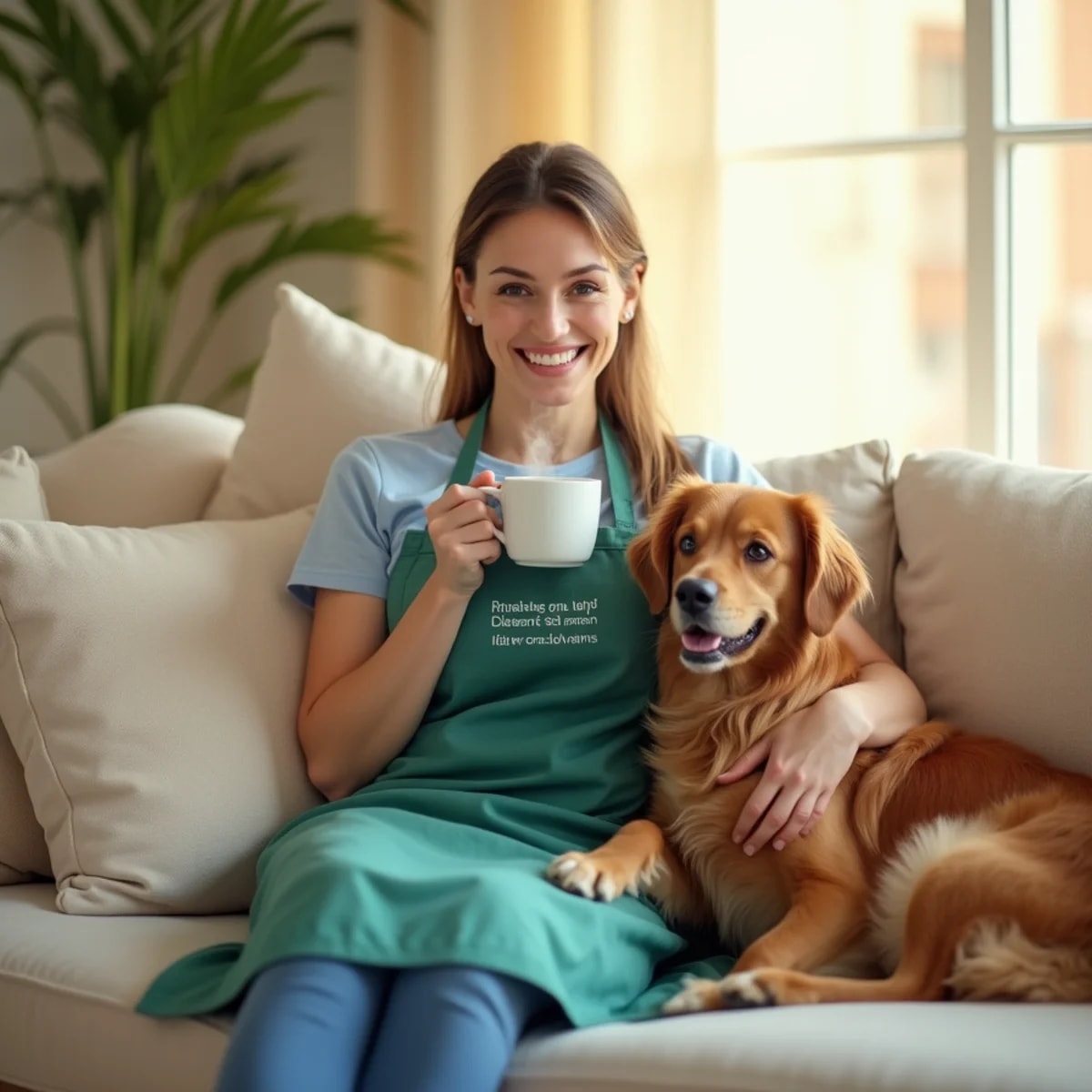 A relaxed Toledo homeowner enjoying a spotless, freshly cleaned living room