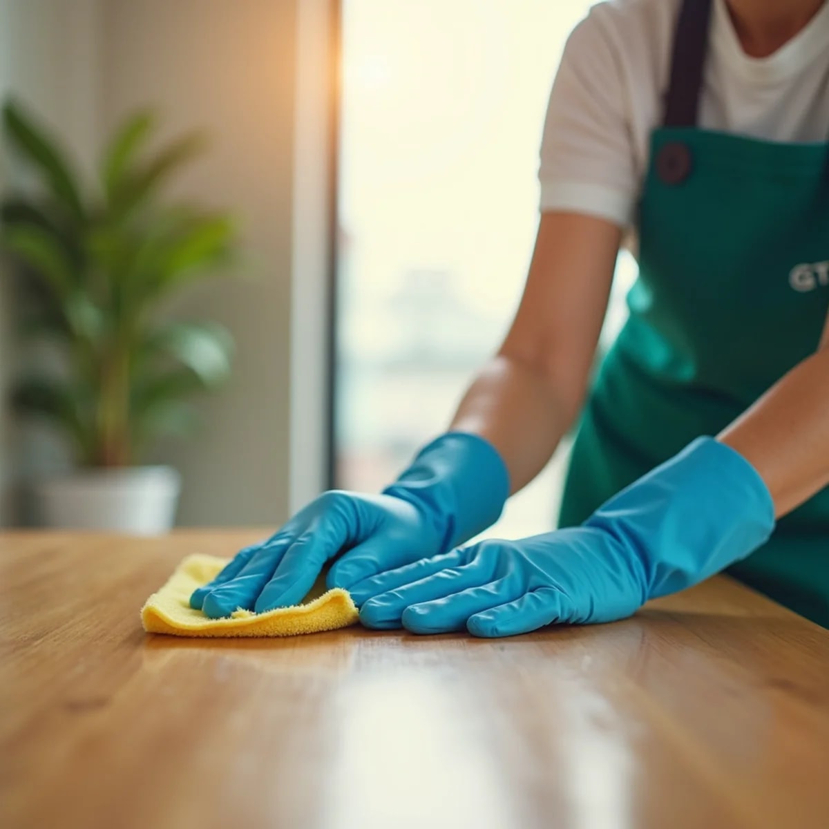 A Wevessa cleaner detailing a surface with care in a bright Toledo home